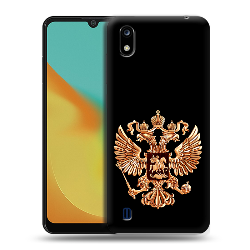 Силиконовый чехол на ZTE Blade A7 (2019) с принтом Герб России золотой Силиконовый чехол на ZTE Blade A7 (2019) с принтом Герб России золотой