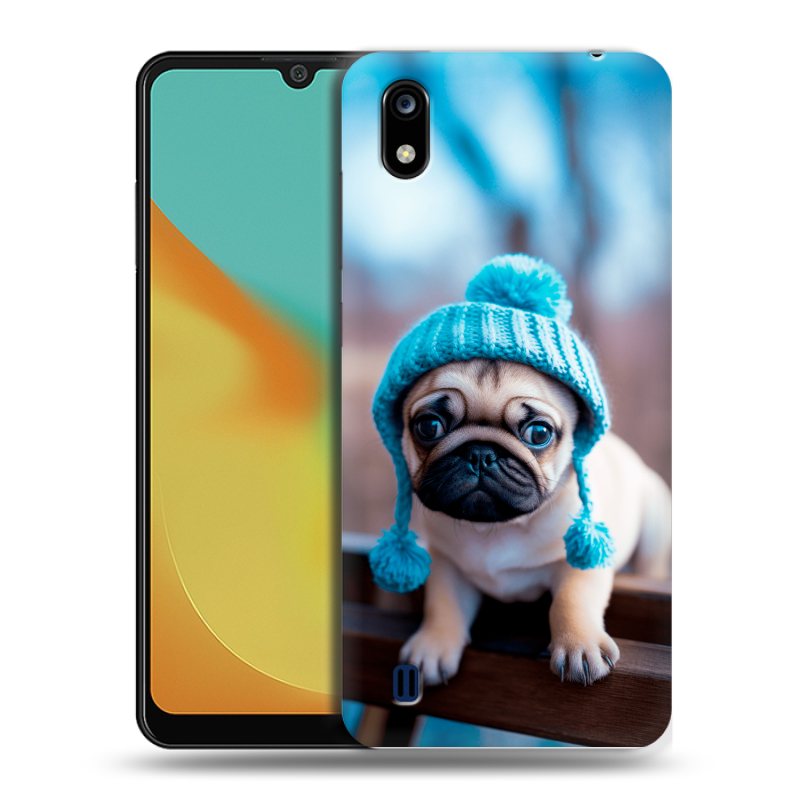 Силиконовый чехол на ZTE Blade A7 (2019) с принтом Мопс в шапке Силиконовый чехол на ZTE Blade A7 (2019) с принтом Мопс в шапке