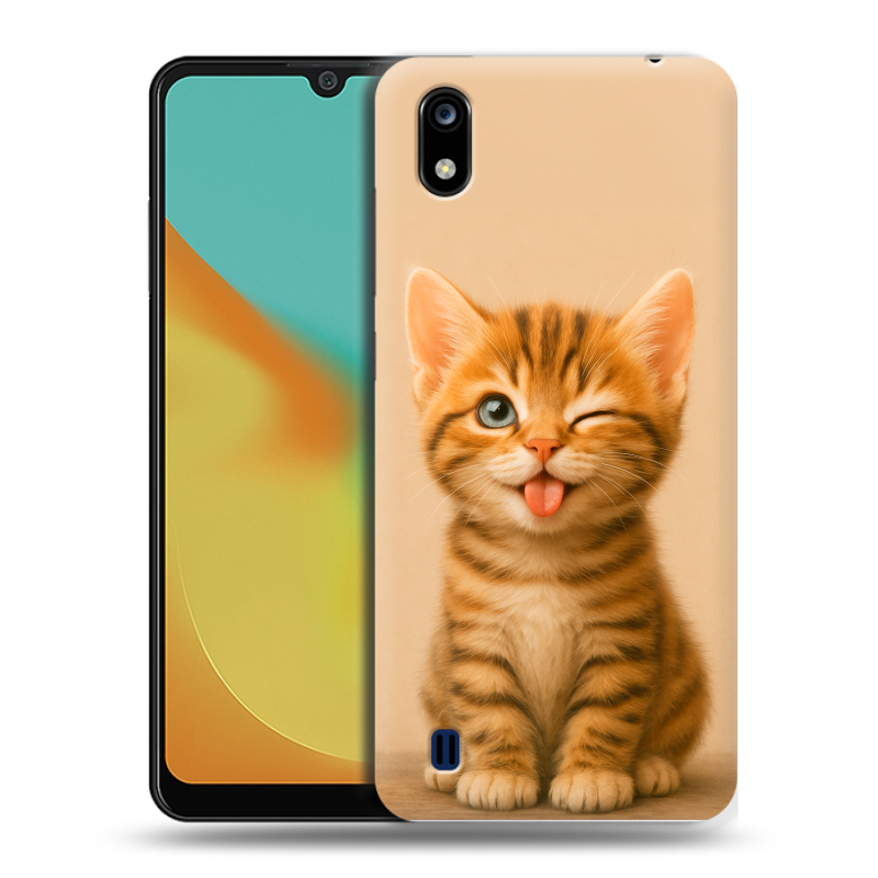 Силиконовый чехол на ZTE Blade A7 (2019) с принтом котенок Силиконовый чехол на ZTE Blade A7 (2019) с принтом котенок