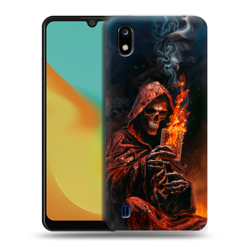 Силиконовый чехол на ZTE Blade A7 (2019) с принтом Скелет и карты Силиконовый чехол на ZTE Blade A7 (2019) с принтом Скелет и карты