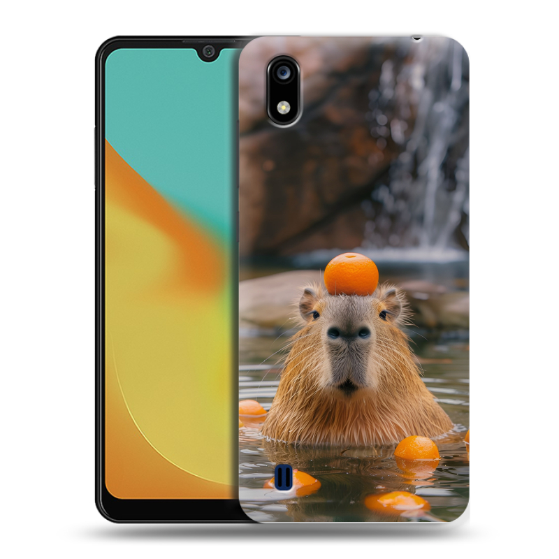 Силиконовый чехол на ZTE Blade A7 (2019) с принтом Капибара с апельсином Силиконовый чехол на ZTE Blade A7 (2019) с принтом Капибара с апельсином