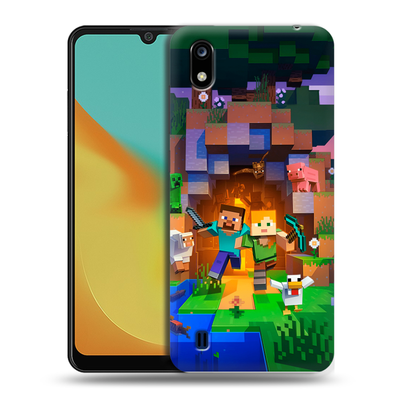 Силиконовый чехол на ZTE Blade A7 (2019) с принтом Майнкрафт Minecraft Силиконовый чехол на ZTE Blade A7 (2019) с принтом Майнкрафт Minecraft