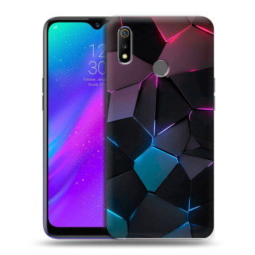 Силиконовый чехол на Realme 3 с принтом Геометрия неона Силиконовый чехол на Realme 3 с принтом Геометрия неона