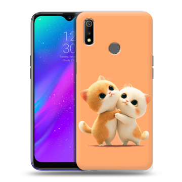 Силиконовый чехол на Realme 3 с принтом Милые котики Силиконовый чехол на Realme 3 с принтом Милые котики