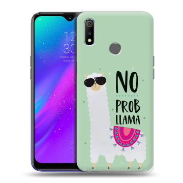 Силиконовый чехол на Realme 3 с принтом Лама Силиконовый чехол на Realme 3 с принтом Лама