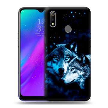 Силиконовый чехол на Realme 3 с принтом Волки Силиконовый чехол на Realme 3 с принтом Волки