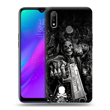 Силиконовый чехол на Realme 3 с принтом Скелет Силиконовый чехол на Realme 3 с принтом Скелет