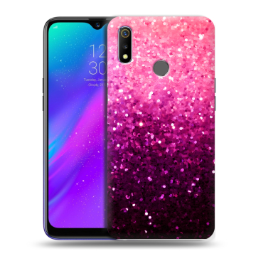 Силиконовый чехол на Realme 3 с принтом Блестки