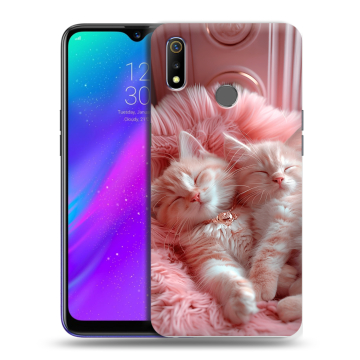 Силиконовый чехол на Realme 3 с принтом котята котики