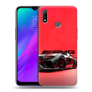 Силиконовый чехол на Realme 3 с принтом Мерседес Mercedes AMG Силиконовый чехол на Realme 3 с принтом Мерседес Mercedes AMG