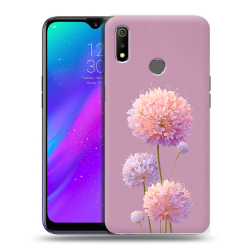 Силиконовый чехол на Realme 3 с принтом Цветы Силиконовый чехол на Realme 3 с принтом Цветы