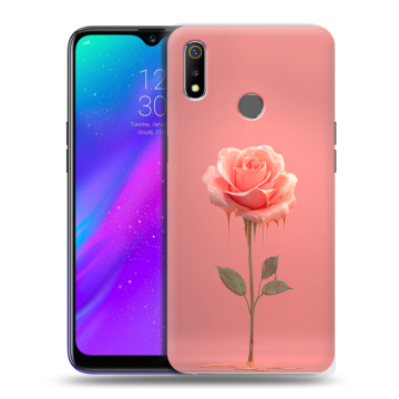 Силиконовый чехол на Realme 3 с принтом Розовая роза Силиконовый чехол на Realme 3 с принтом Розовая роза