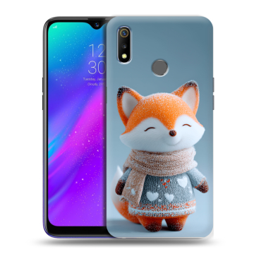 Силиконовый чехол на Realme 3 с принтом Лиса Силиконовый чехол на Realme 3 с принтом Лиса