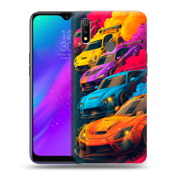 Силиконовый чехол на Realme 3 с принтом Тачки Силиконовый чехол на Realme 3 с принтом Тачки