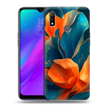 Силиконовый чехол на Realme 3 с принтом Цветы Силиконовый чехол на Realme 3 с принтом Цветы