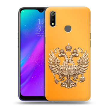 Силиконовый чехол на Realme 3 с принтом Герб Флаг России Силиконовый чехол на Realme 3 с принтом Герб Флаг России