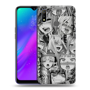 Силиконовый чехол на Realme 3 с принтом Ahegao Ахегао Аниме Силиконовый чехол на Realme 3 с принтом Ahegao Ахегао Аниме