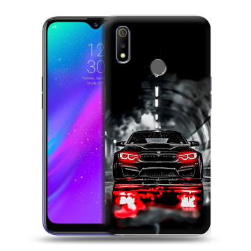 Силиконовый чехол на Realme 3 с принтом BMW БМВ