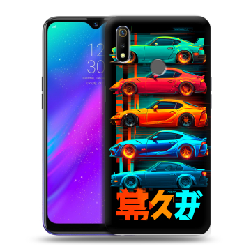 Силиконовый чехол на Realme 3 с принтом машины тачки Силиконовый чехол на Realme 3 с принтом машины тачки