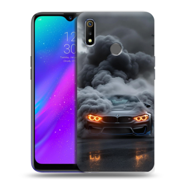 Силиконовый чехол на Realme 3 с принтом BMW БМВ