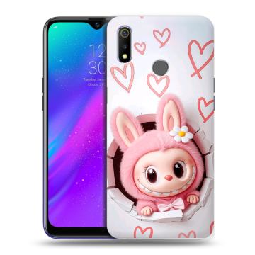 Силиконовый чехол на Realme 3 с принтом Labubu Лабубу Силиконовый чехол на Realme 3 с принтом Labubu Лабубу