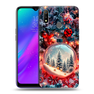 Силиконовый чехол на Realme 3 с принтом Новый год Силиконовый чехол на Realme 3 с принтом Новый год