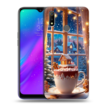 Силиконовый чехол на Realme 3 с принтом Новый год Силиконовый чехол на Realme 3 с принтом Новый год
