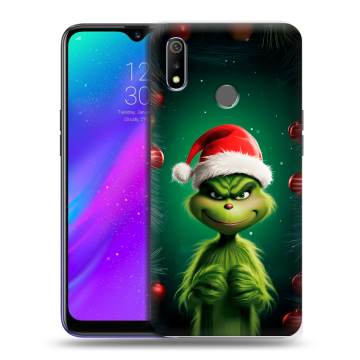 Силиконовый чехол на Realme 3 с принтом Гринч Новый год Рождество Силиконовый чехол на Realme 3 с принтом Гринч Новый год Рождество
