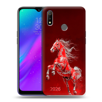 Силиконовый чехол на Realme 3 с принтом Новый год Силиконовый чехол на Realme 3 с принтом Новый год