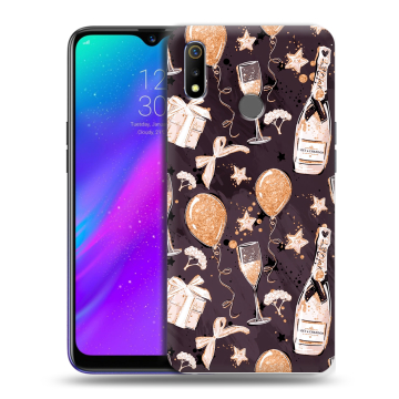 Силиконовый чехол на Realme 3 с принтом Новый год Силиконовый чехол на Realme 3 с принтом Новый год
