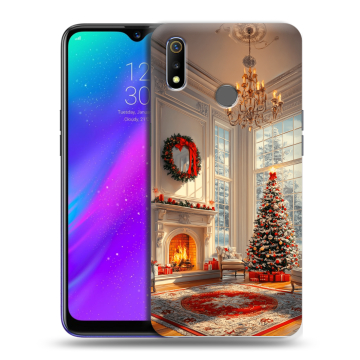 Силиконовый чехол на Realme 3 с принтом Новый год Силиконовый чехол на Realme 3 с принтом Новый год