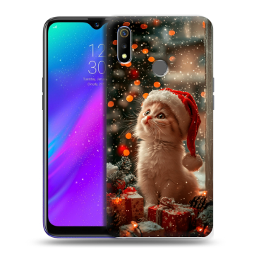 Силиконовый чехол на Realme 3 с принтом Новый год Силиконовый чехол на Realme 3 с принтом Новый год