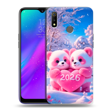 Силиконовый чехол на Realme 3 с принтом Новый год Силиконовый чехол на Realme 3 с принтом Новый год