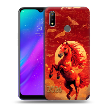 Силиконовый чехол на Realme 3 с принтом Новый год Силиконовый чехол на Realme 3 с принтом Новый год