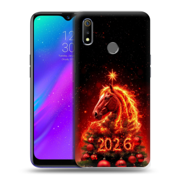 Силиконовый чехол на Realme 3 с принтом Новый год Силиконовый чехол на Realme 3 с принтом Новый год