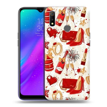 Силиконовый чехол на Realme 3 с принтом Новый год Силиконовый чехол на Realme 3 с принтом Новый год