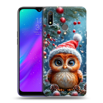 Силиконовый чехол на Realme 3 с принтом Новый год