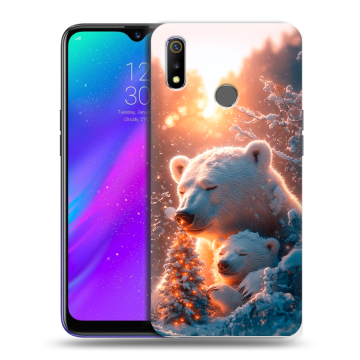 Силиконовый чехол на Realme 3 с принтом Новый год