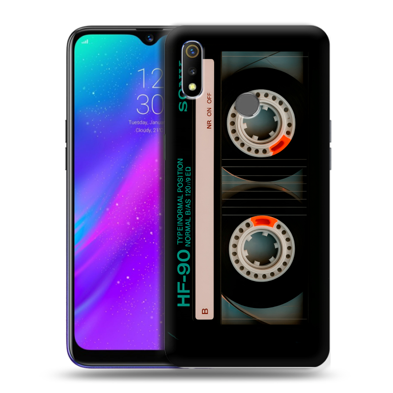 Силиконовый чехол на Realme 3 с принтом Кассета Силиконовый чехол на Realme 3 с принтом Кассета