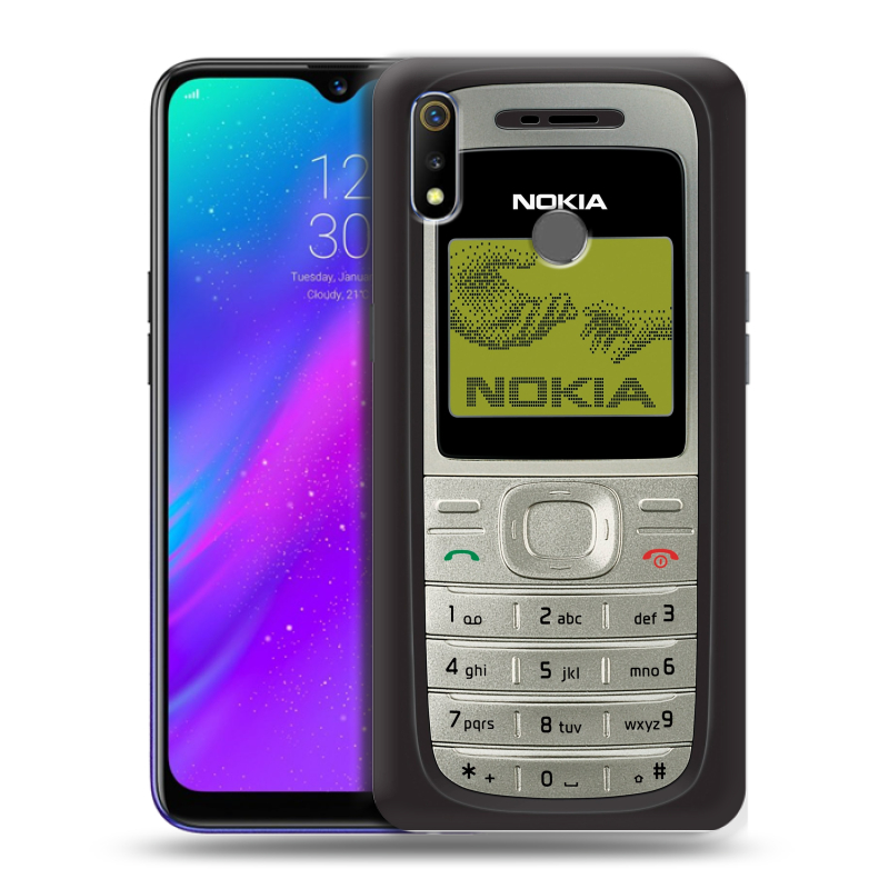 Силиконовый чехол на Realme 3 с принтом Ретро Нокия Силиконовый чехол на Realme 3 с принтом Ретро Нокия