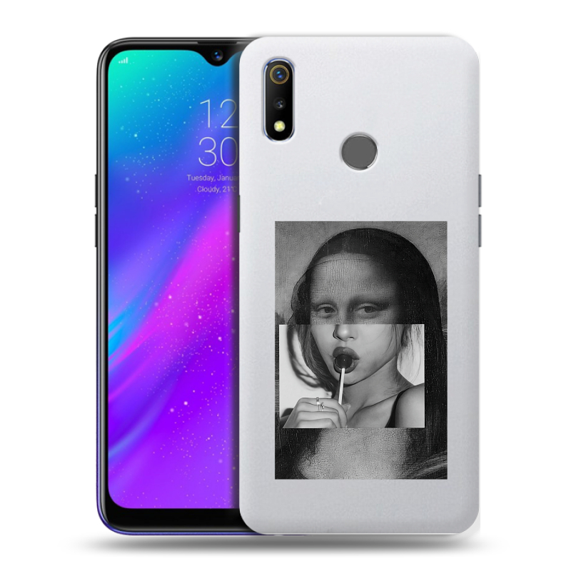 Силиконовый чехол на Realme 3 с принтом Мона Лиза Силиконовый чехол на Realme 3 с принтом Мона Лиза