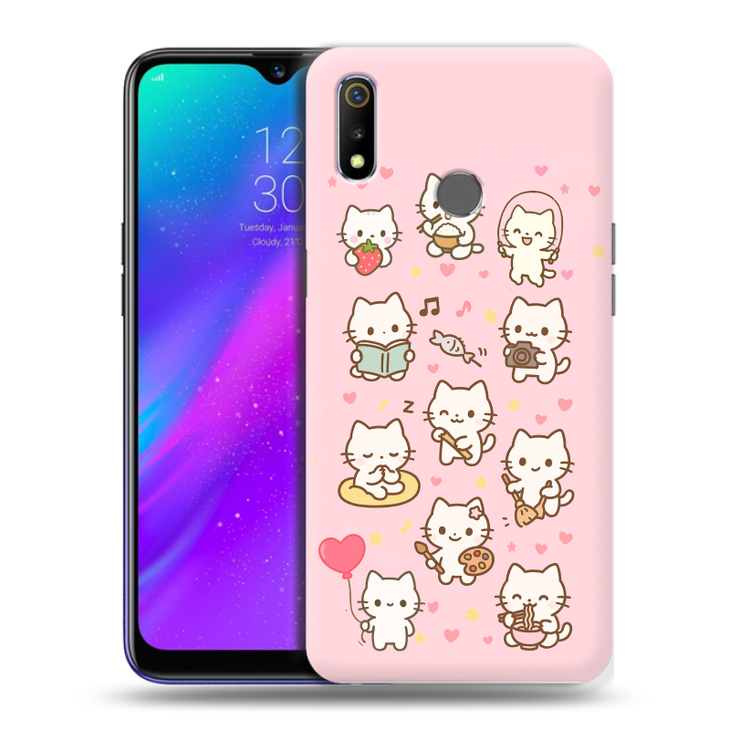 Силиконовый чехол на Realme 3 с принтом Hello Kitty Хелоу Кити Силиконовый чехол на Realme 3 с принтом Hello Kitty Хелоу Кити