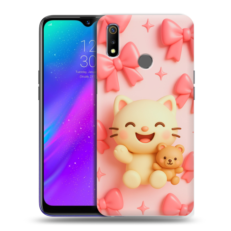 Силиконовый чехол на Realme 3 с принтом для девочек Силиконовый чехол на Realme 3 с принтом для девочек