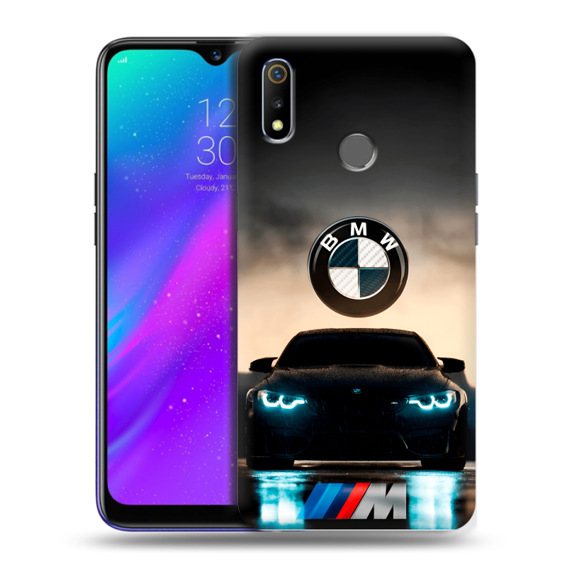 Силиконовый чехол на Realme 3 с принтом БМВ BMW Силиконовый чехол на Realme 3 с принтом БМВ BMW