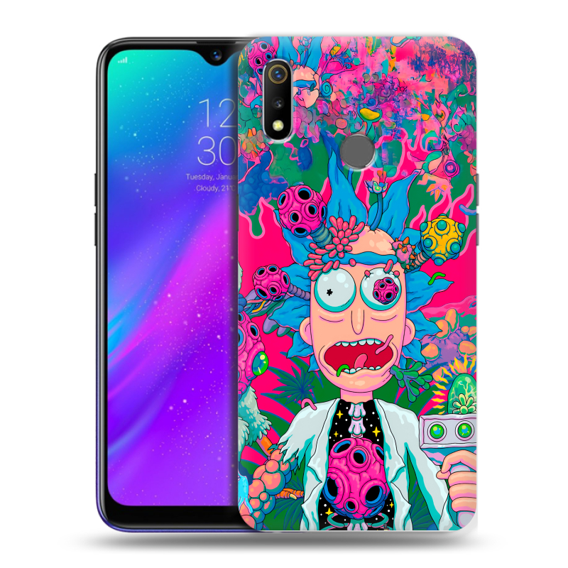 Силиконовый чехол на Realme 3 с принтом Рик и Морти Rick Morty Силиконовый чехол на Realme 3 с принтом Рик и Морти Rick Morty