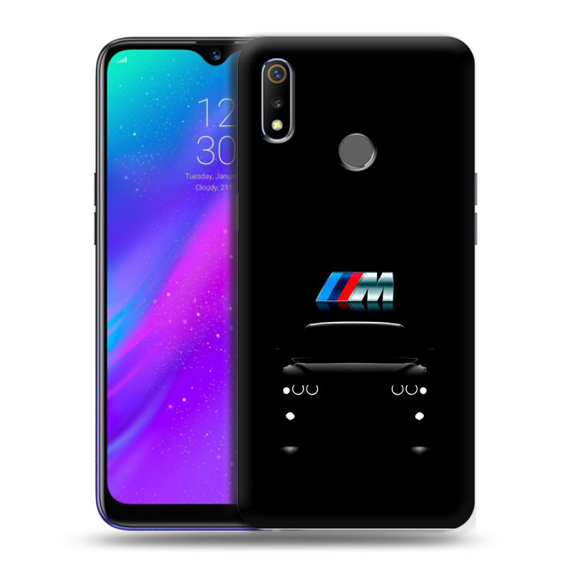 Силиконовый чехол на Realme 3 с принтом БМВ BMW Силиконовый чехол на Realme 3 с принтом БМВ BMW