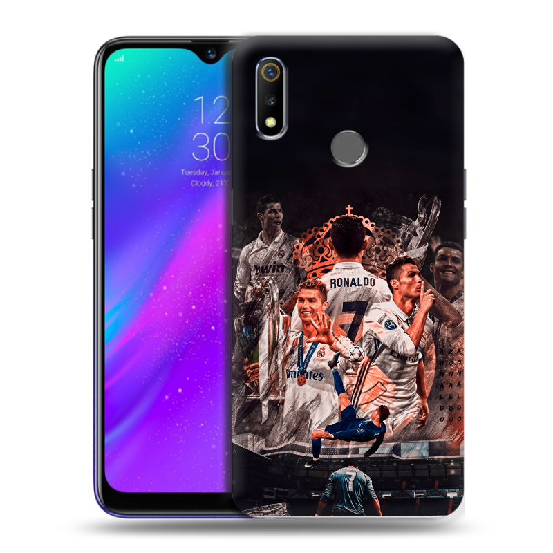 Силиконовый чехол на Realme 3 с принтом Реал Роналдо Real Ronaldo Силиконовый чехол на Realme 3 с принтом Реал Роналдо Real Ronaldo