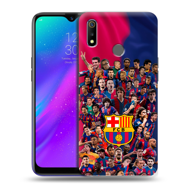 Силиконовый чехол на Realme 3 с принтом Барселона Barcelona Силиконовый чехол на Realme 3 с принтом Барселона Barcelona