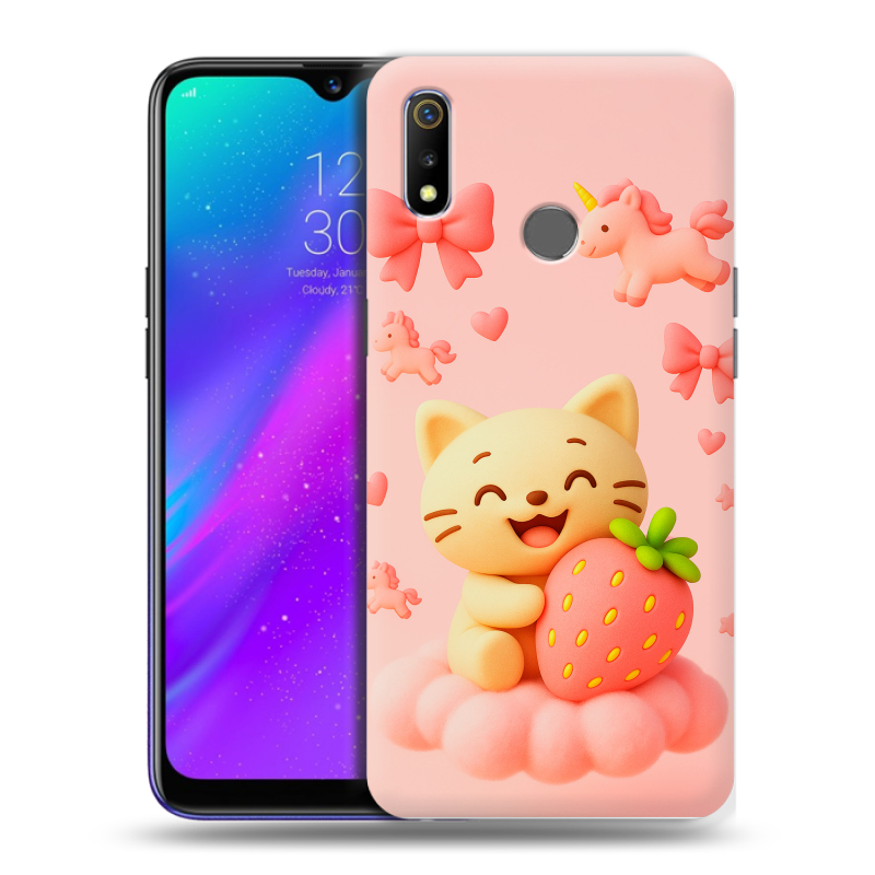 Силиконовый чехол на Realme 3 с принтом для девочек Силиконовый чехол на Realme 3 с принтом для девочек