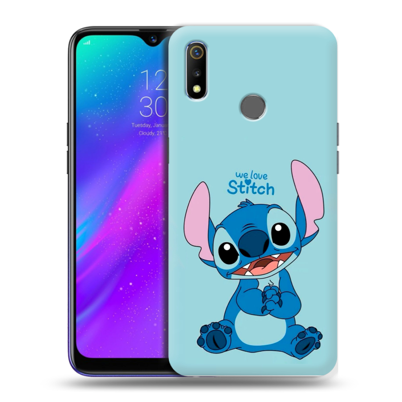 Силиконовый чехол на Realme 3 с принтом Лило и Стич Силиконовый чехол на Realme 3 с принтом Лило и Стич